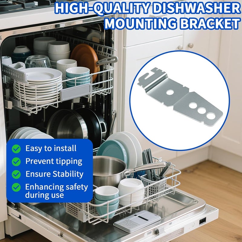 MCSDFN 4 Pack 8269145 Dishwasher Mounting Brackets with Screws, Undercounter Dishwasher Bracket Universal Dishwasher Replacement Parts & Accessories - Image 4